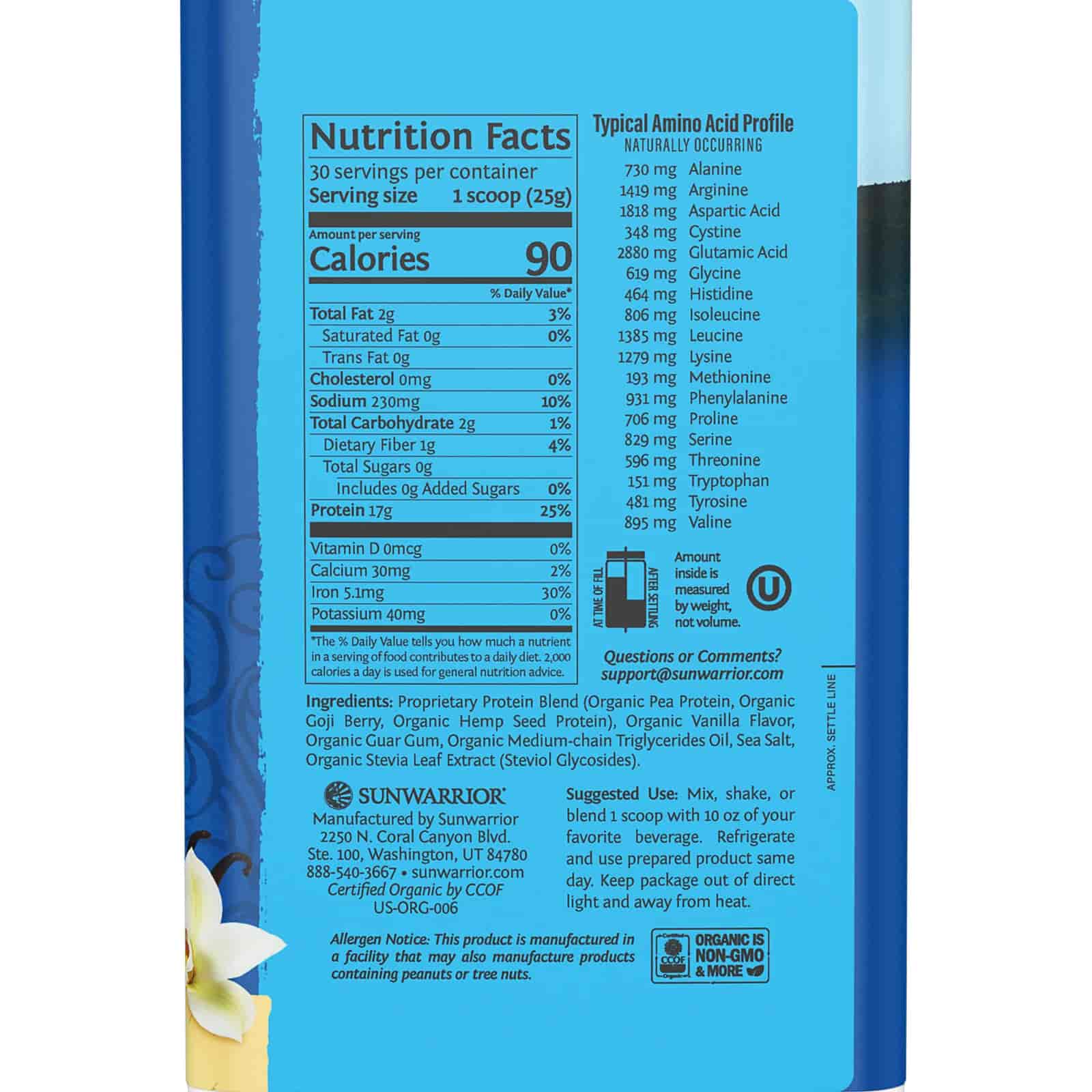 Sunwarrior Protein Warrior Blend Vanilj 750g