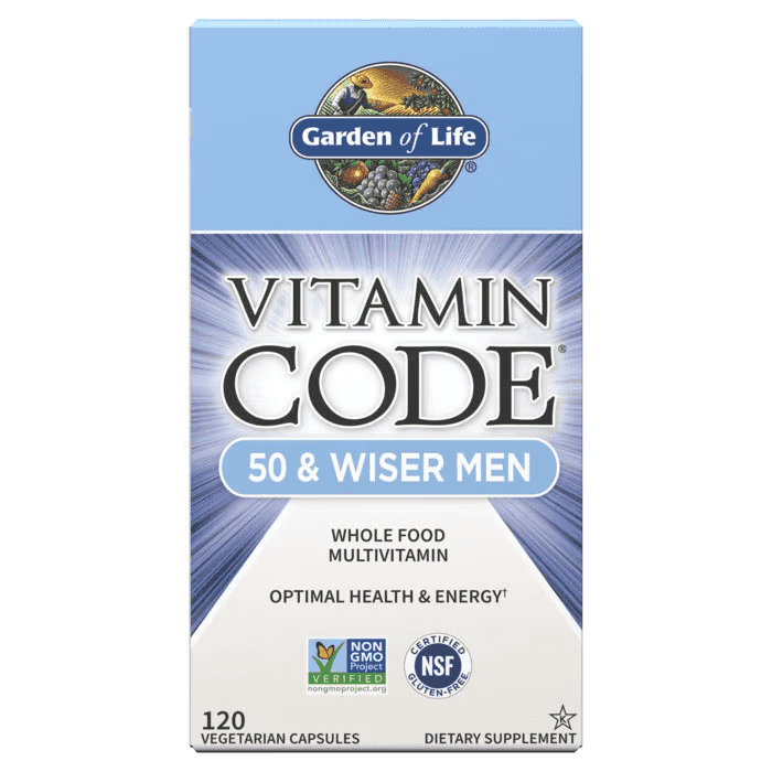 Garden of Lifev Vitamin Code Men's Multivitamin 50 & Wiser, 120 Veg Kap