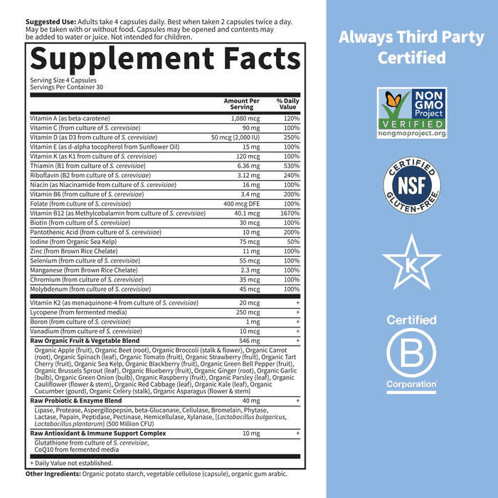 Garden of Lifev Vitamin Code Men's Multivitamin 50 & Wiser, 120 Veg Kap