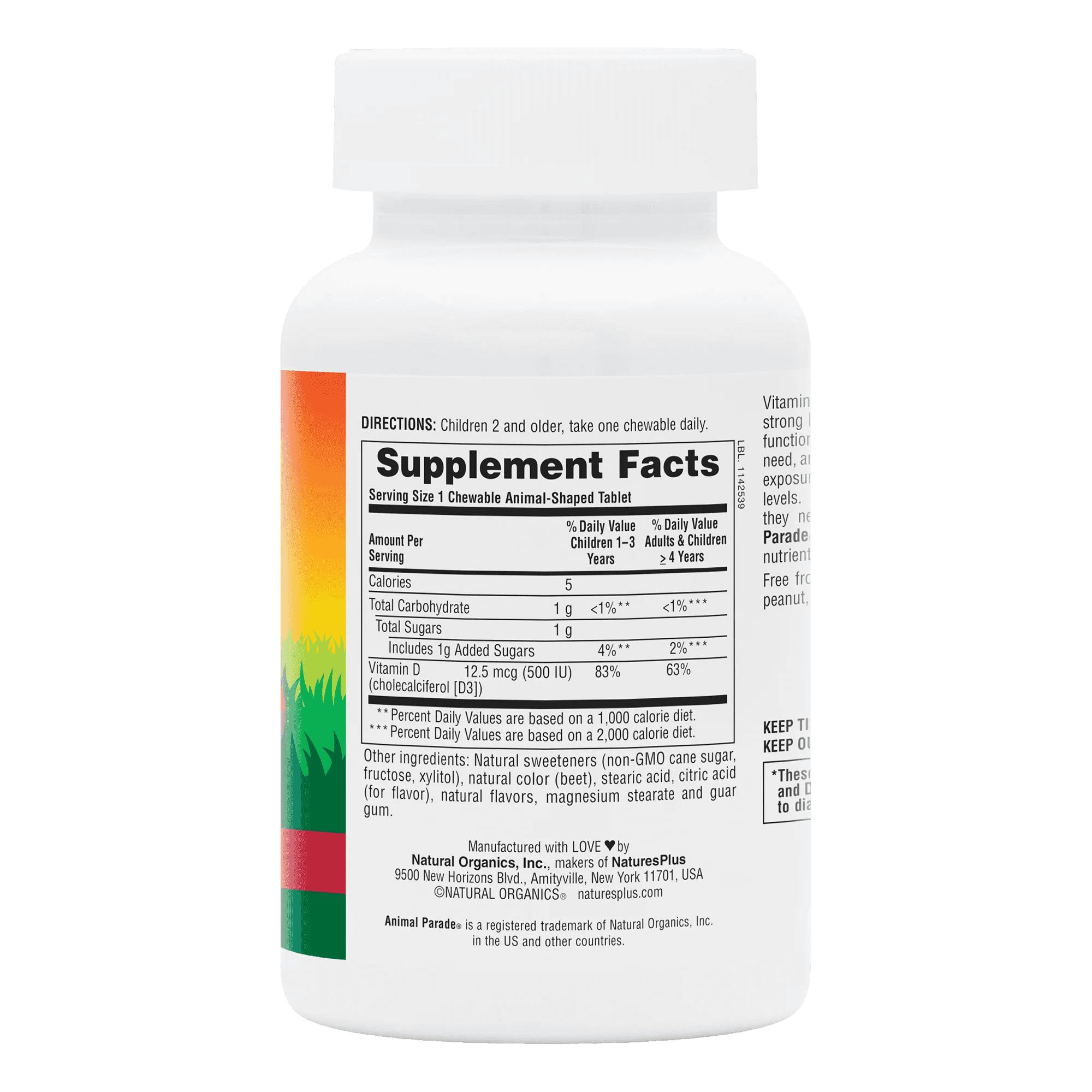 Natures Plus Vitamin D3 Animal Parade 90 Tuggtabletter