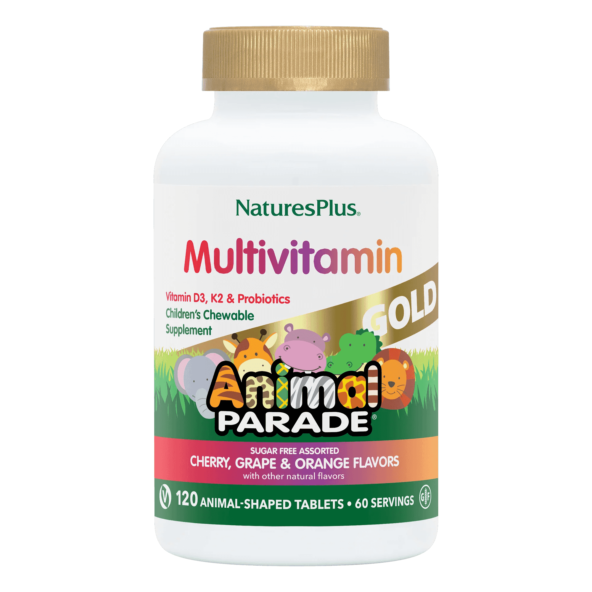 Natures Plus Multivitamin Gold Animal Parade 60 Tuggtabletter