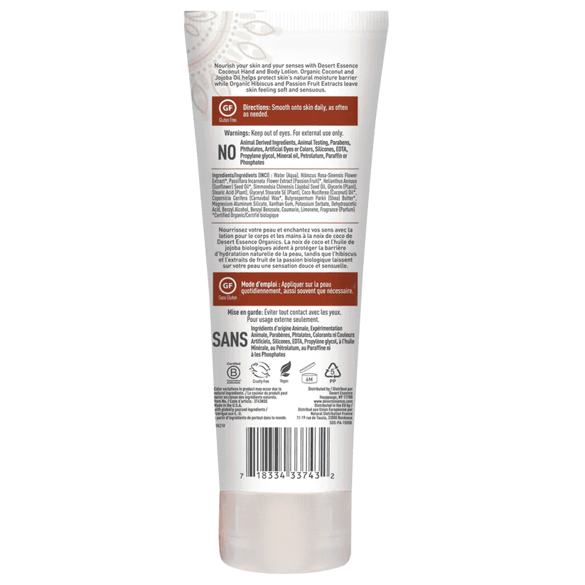 Desert Essence Coconut Hand & Body Lotion Nourishing 273 ml
