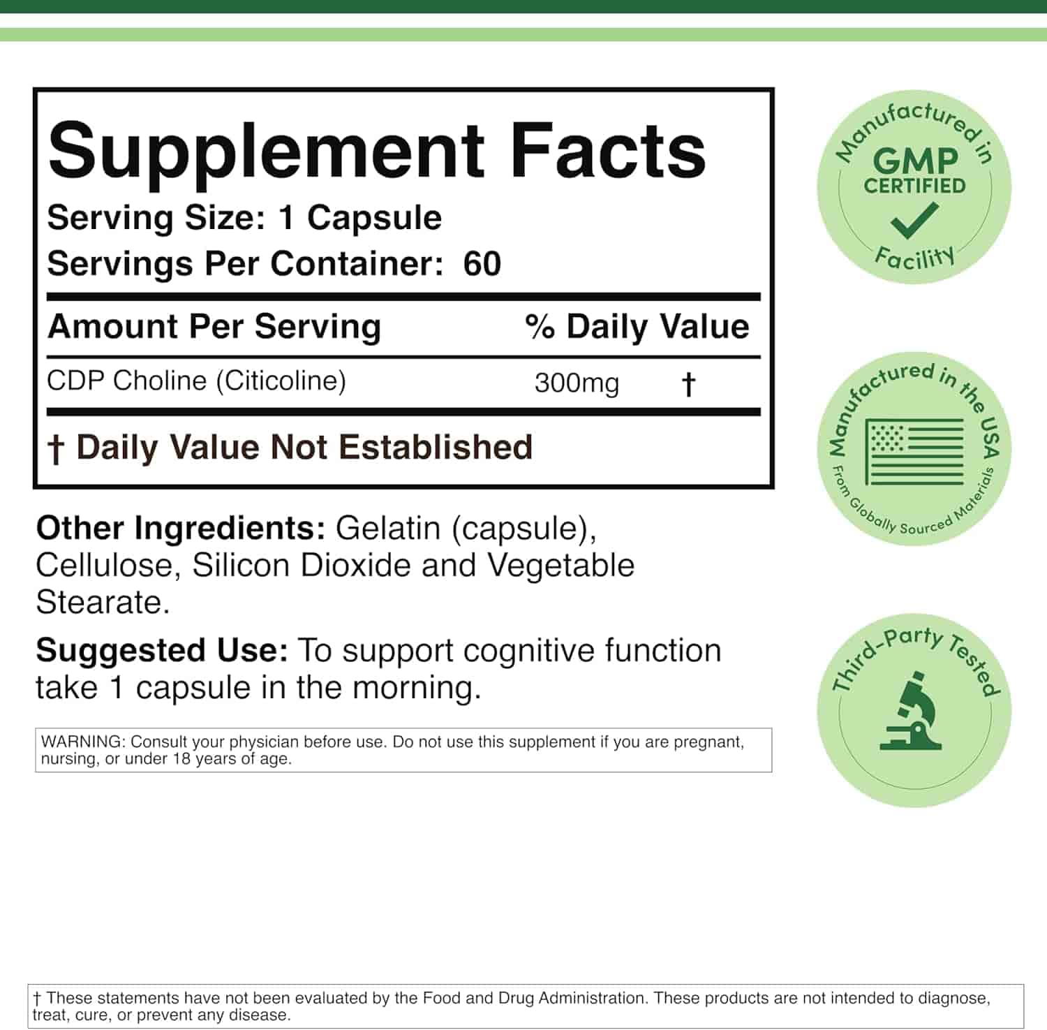 Double Wood CDP Choline 300mg, 60kap