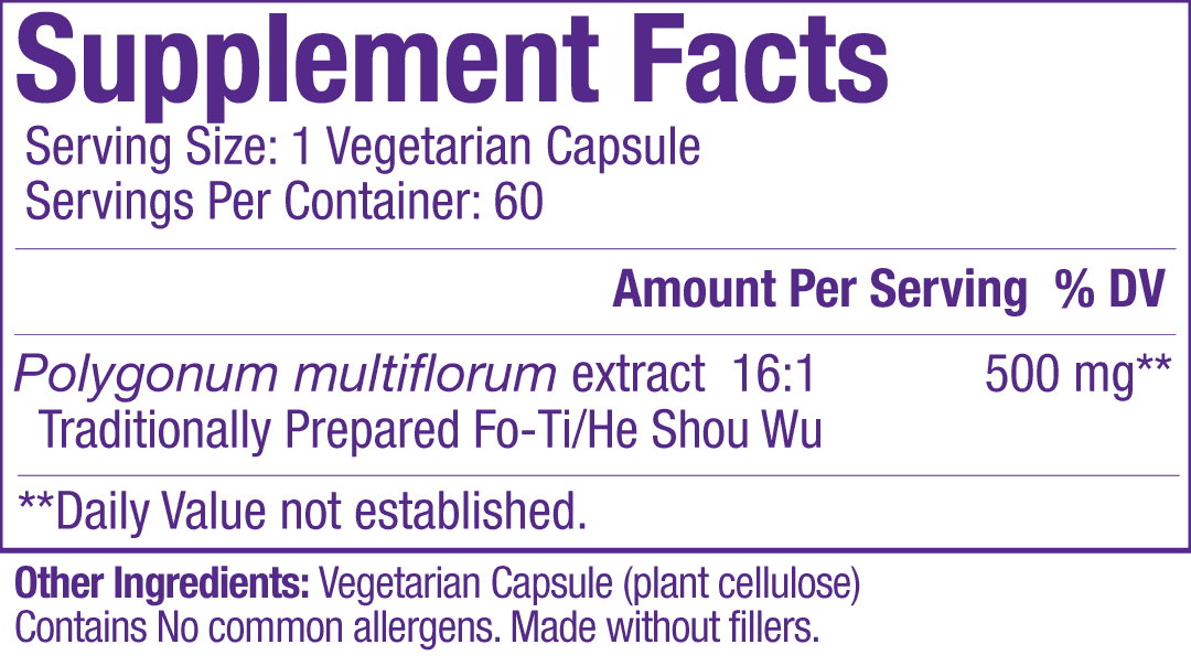 Paradise Herbs Fo-Ti (He Shou Wu) 500 mg 60 Veg Kapslar