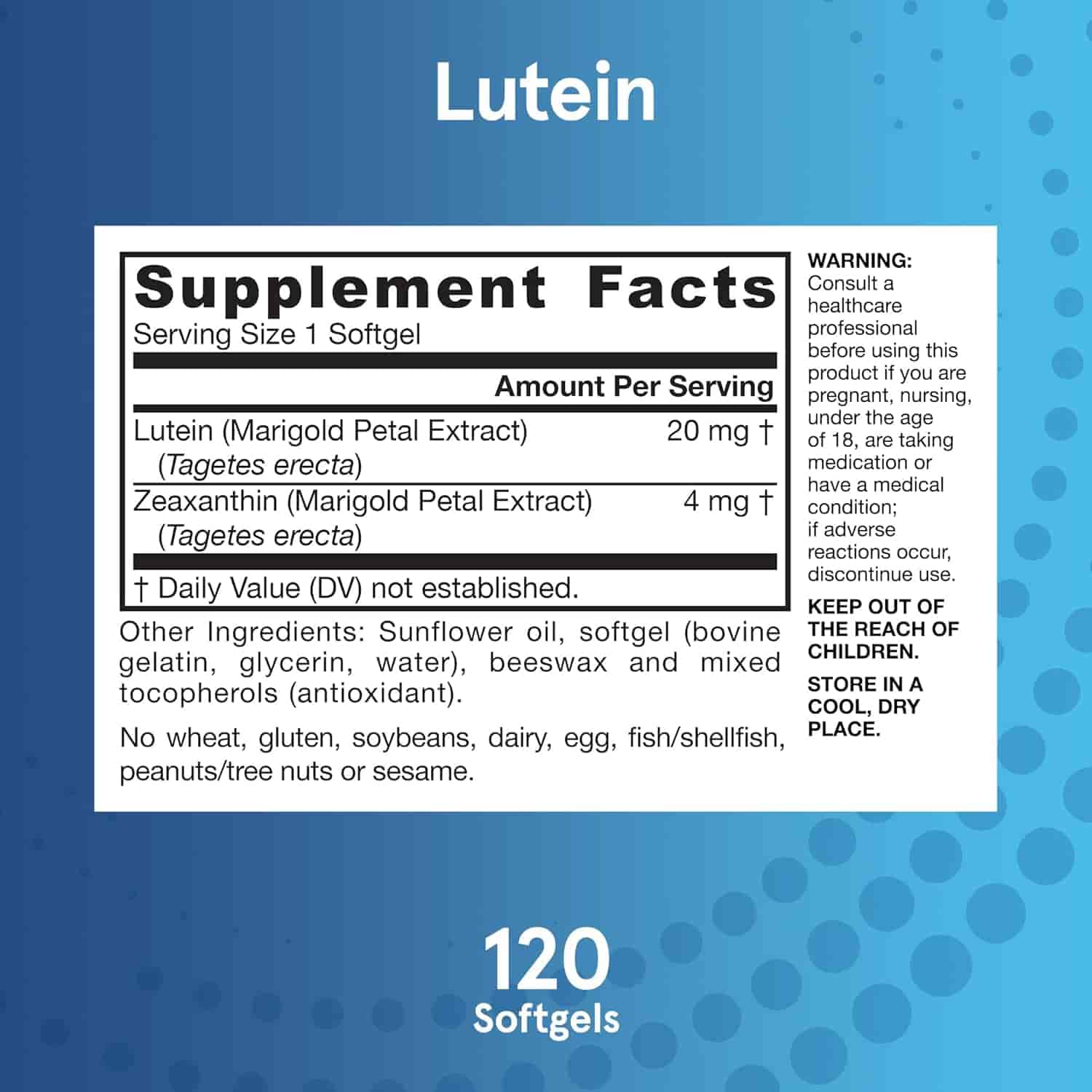 Jarrow Formulas Lutein 20mg 60 Softgels