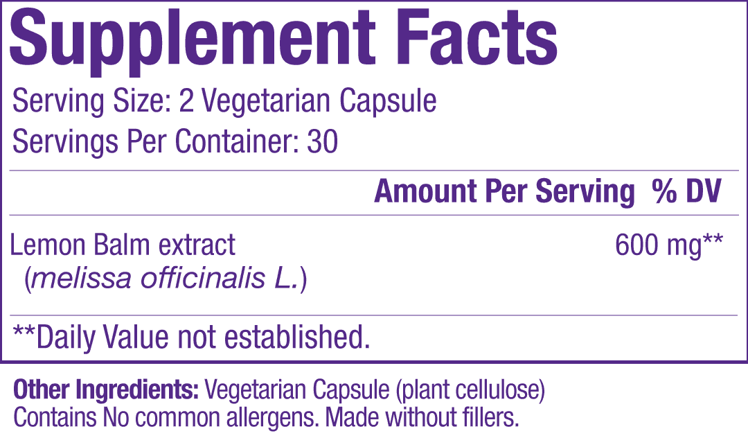 Paradise Lemon Balm Extract 300 mg 60 Veg Kapslar