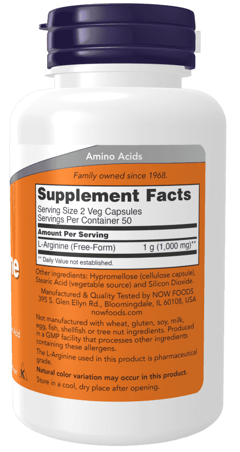 Now L-Arginine 500 mg 100 Veg Kapslar