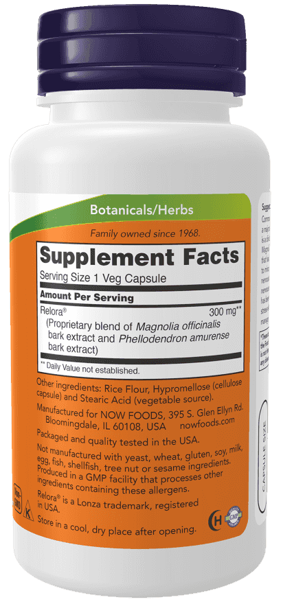 Now Relora® 300 mg, 60 Veg Kapslar