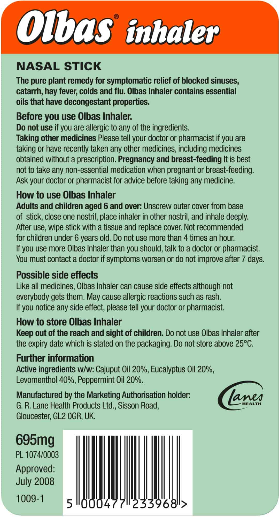 Olbas Oleum Basileum Inhalator