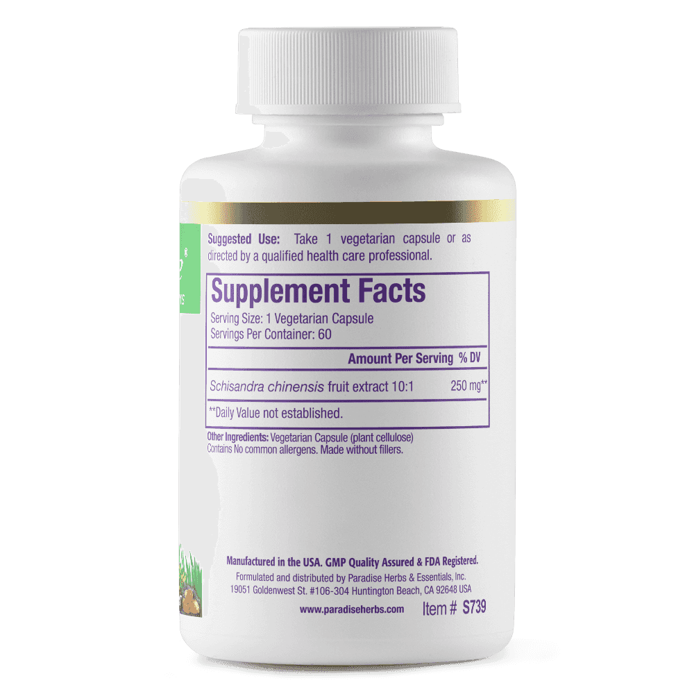 Paradise Herbs Schisandra Fruktextrakt 10:1 250 mg 90 Veg Kapslar