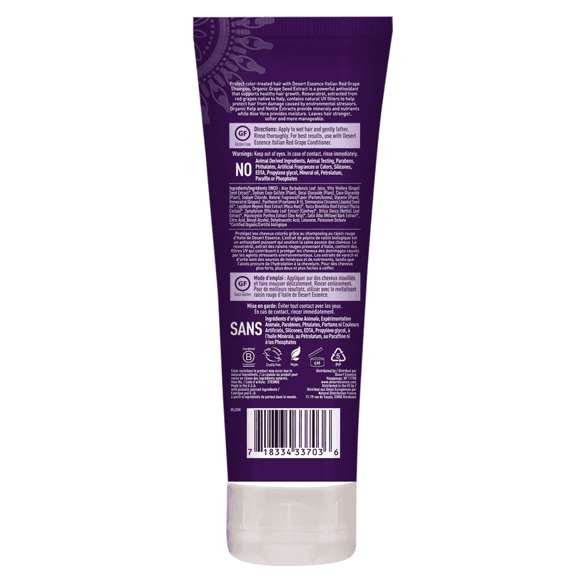 Desert Essence Italian Red Grape Shampoo UV Protection for color treated hair 273 ml
