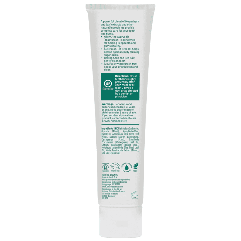 Desert Essence Tea Tree Oil & Neem Wintergreen Fluorfri 176 g
