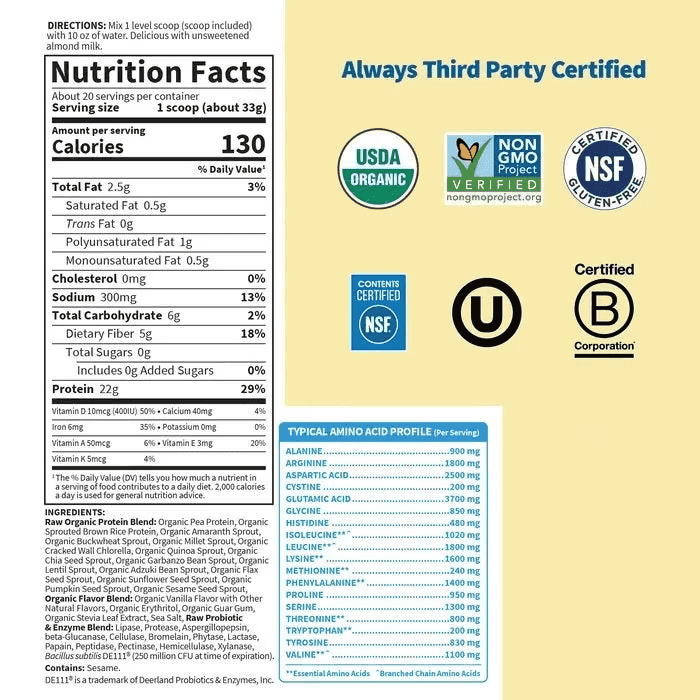 Garden of Life Raw Protein Vanilla 660g