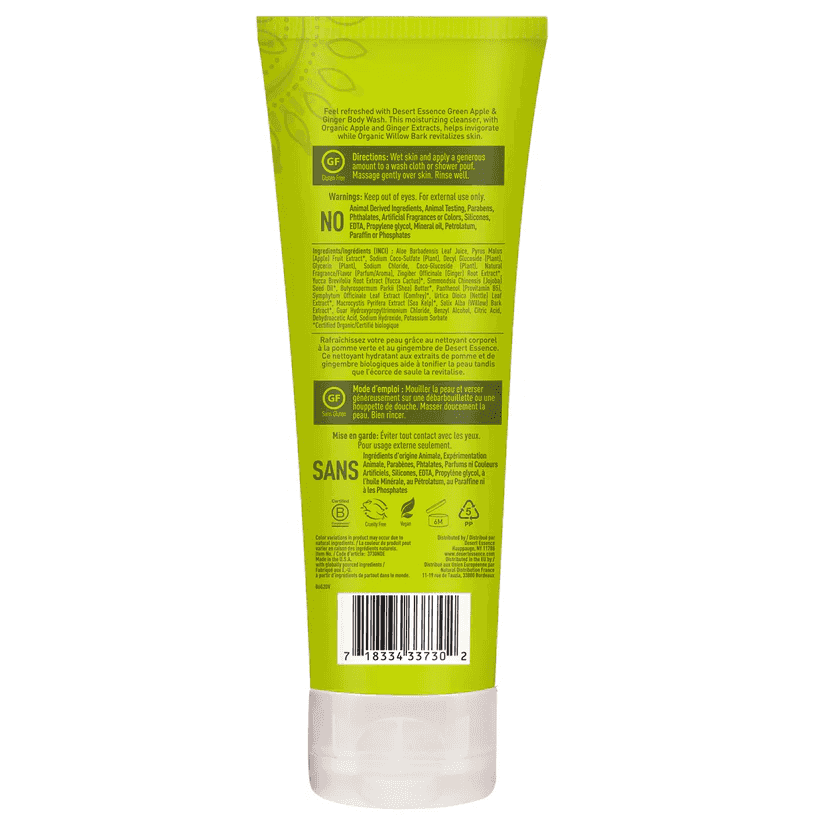 Desert Essence Green Apple & Ginger Body Wash Refreshing 237 ml