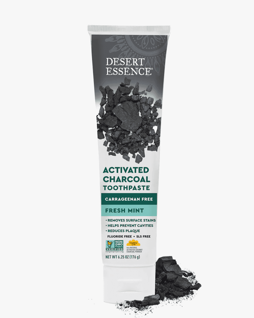 Desert Essence Activated Charcoal Toothpaste Fluorfri 176 g