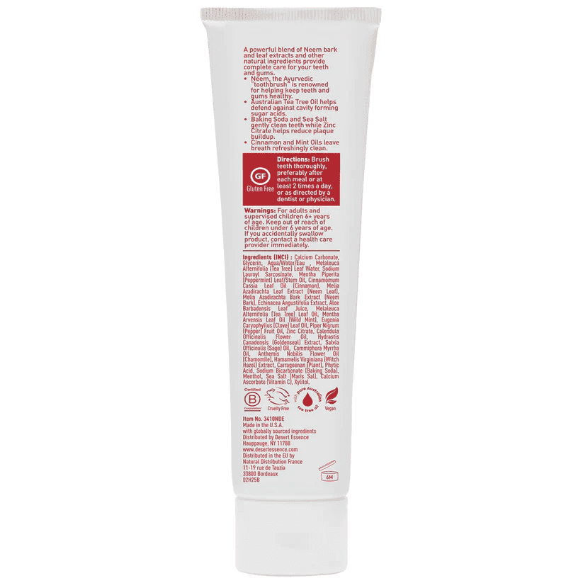 Desert Essence Neem Toothpaste Cinnamint Fluorfri 176 g