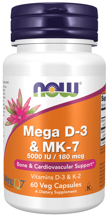 Now Mega D-3 & MK-7 5000 IU 60 Veg Kapslar