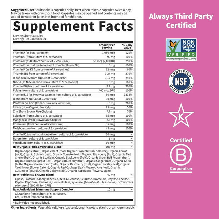 Garden of Life Vitamin Code Women's Multivitamin 50 & Wiser, 120 Veg Kap Garden of Life Vitamin Code Women's Multivitamin 50 & Wiser, 120 Veg Kap