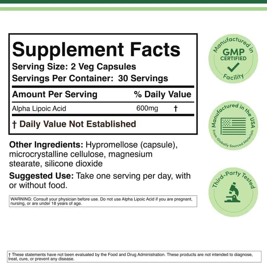 Double Wood Alpha Lipoic Acid 60 kap Double Wood Alpha Lipoic Acid 60 kap