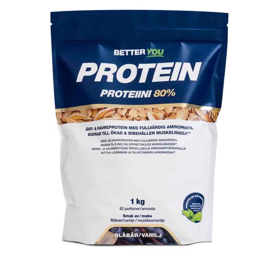 Better You Ärt & Havreprotein Blåbär/Vanilj 1 kg Better You Ärt & Havreprotein Blåbär/Vanilj 1 kg