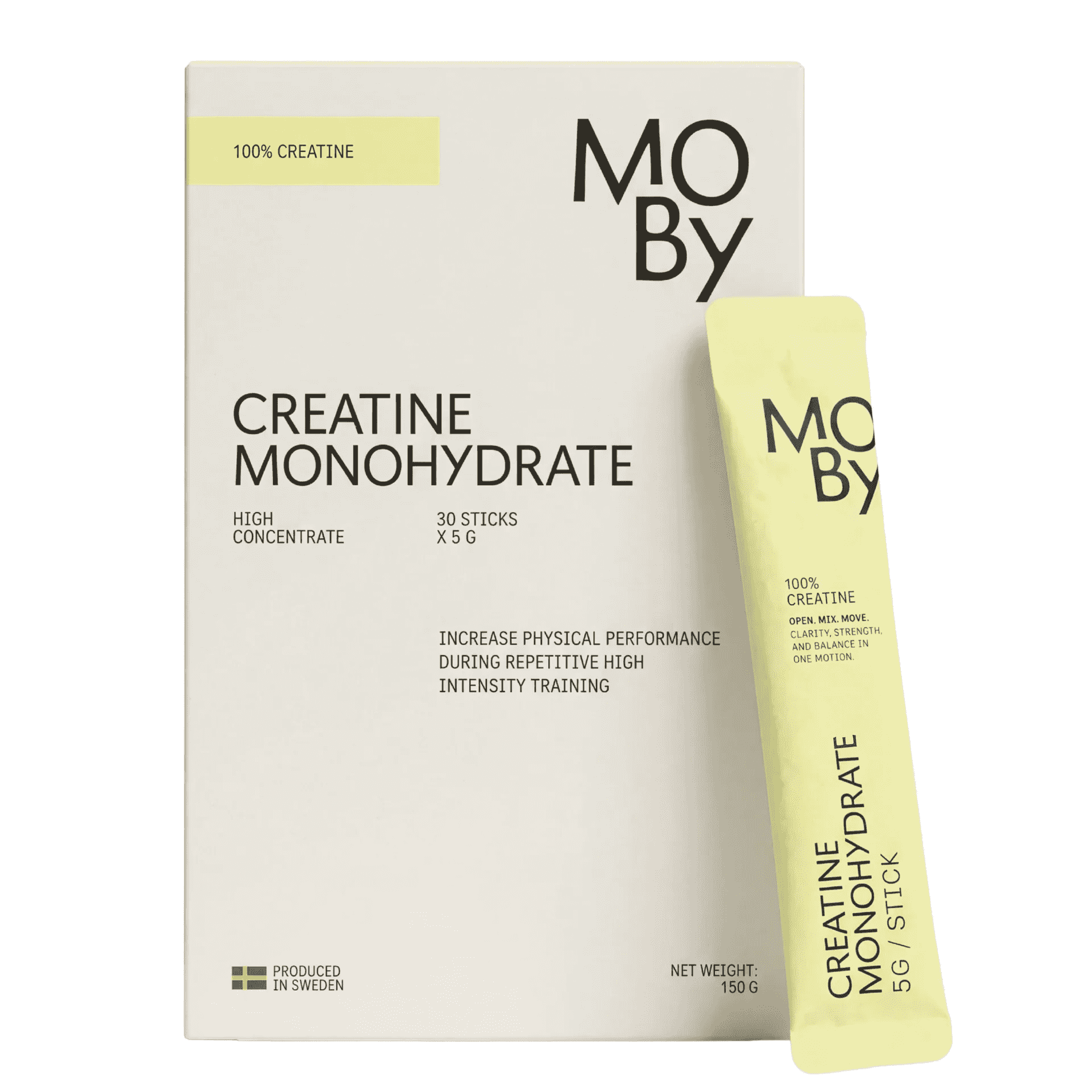 MOBY Creatine Monohydrate 30 Sticks x 5g MOBY Creatine Monohydrate 30 Sticks x 5g