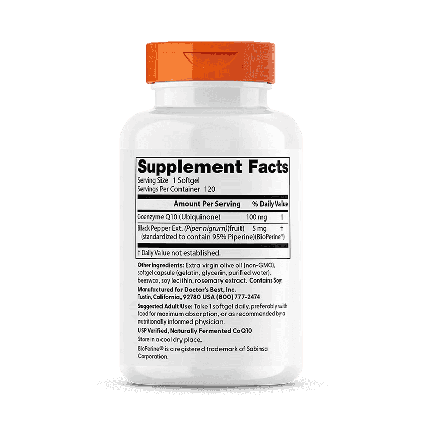 Dr. Best High Absorption CoQ10 with BioPerine, 100 mg, 120 Softgel Dr. Best High Absorption CoQ10 with BioPerine, 100 mg, 120 Softgel