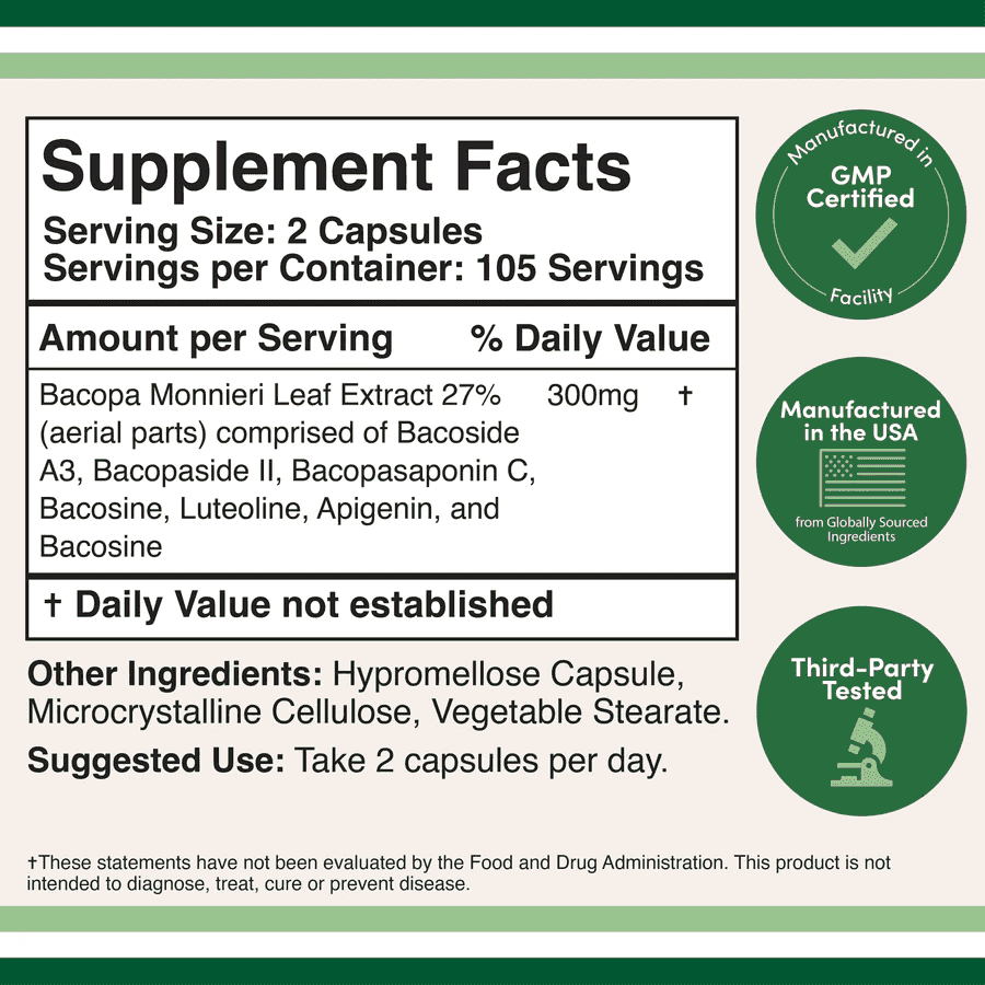 OBS! Kort datum! Juli 2025. Double Wood BacoMind 150mg, 210kap OBS! Kort datum! Juli 2025. Double Wood BacoMind 150mg, 210kap