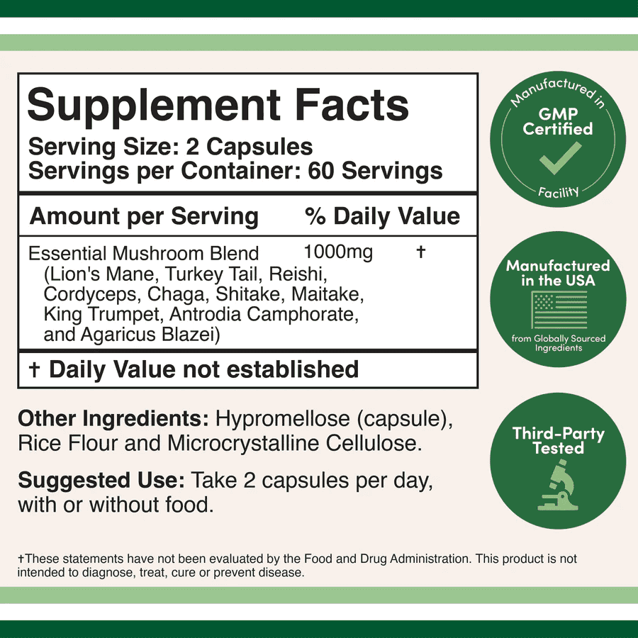 Double Wood Mushroom Max 500mg, 120kap Double Wood Mushroom Max 500mg, 120kap