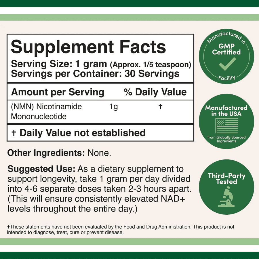 Double Wood NMN Nicotinamide Mononucleotide 30g Double Wood NMN Nicotinamide Mononucleotide 30g