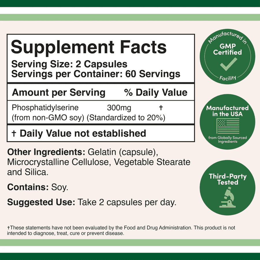 Double Wood Phosphatidylserine 150mg, 120 kap Double Wood Phosphatidylserine 150mg, 120 kap