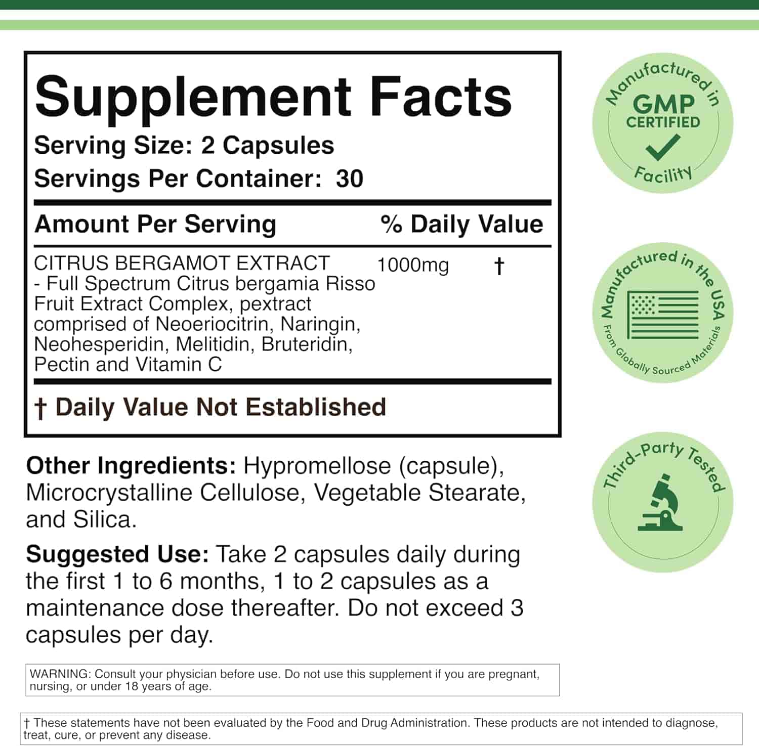 Double Wood Citrus Bergamot Extrakt 500mg, 60kap Double Wood Citrus Bergamot Extrakt 500mg, 60kap