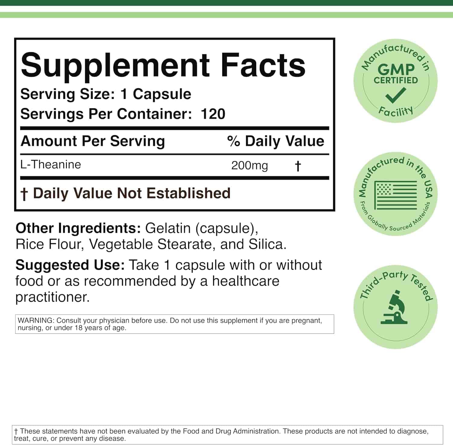 Double Wood L-Theanine 200mg, 120kap Double Wood L-Theanine 200mg, 120kap