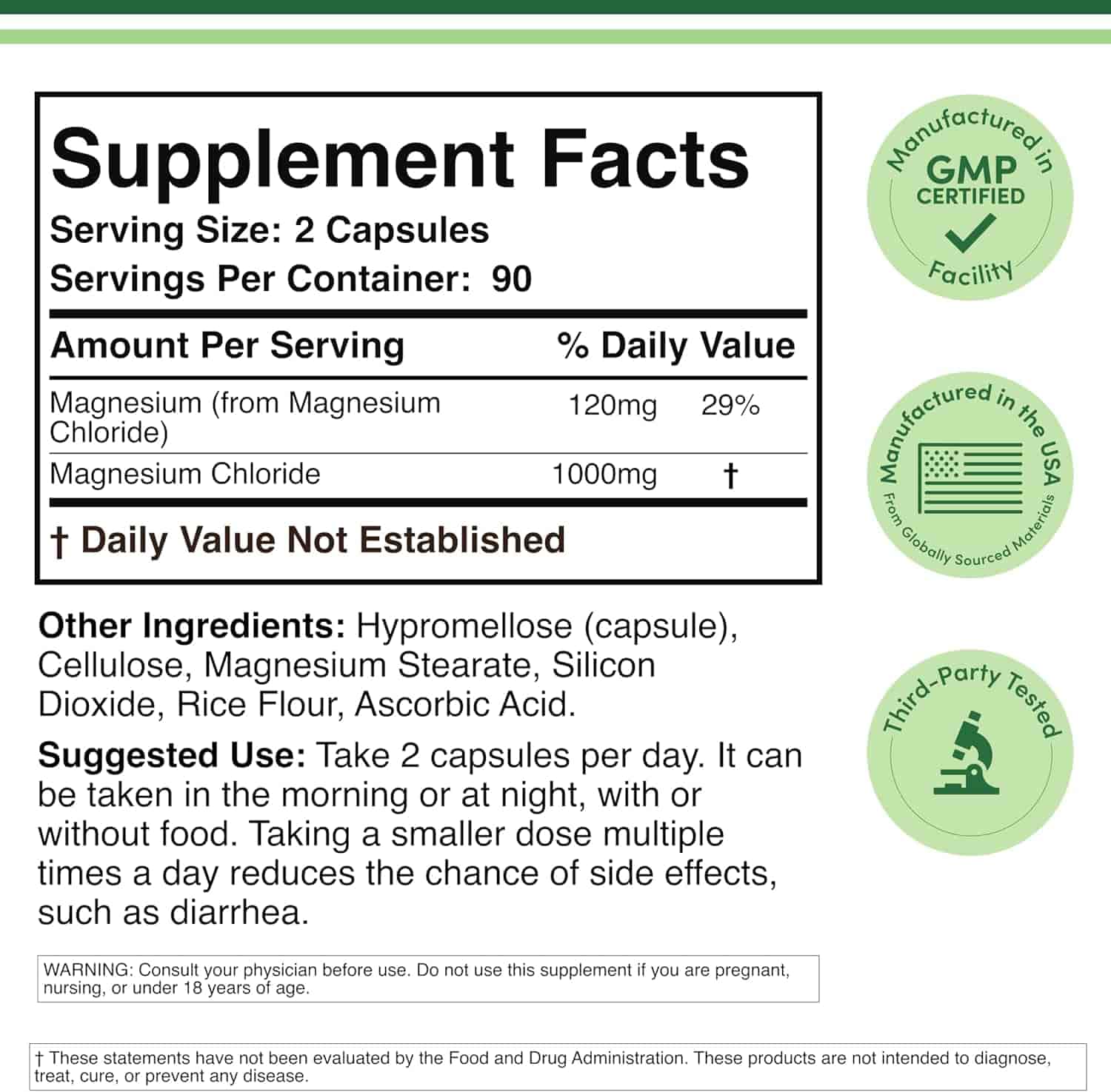 Double Wood Magnesium Chloride 500mg, 180kap Double Wood Magnesium Chloride 500mg, 180kap
