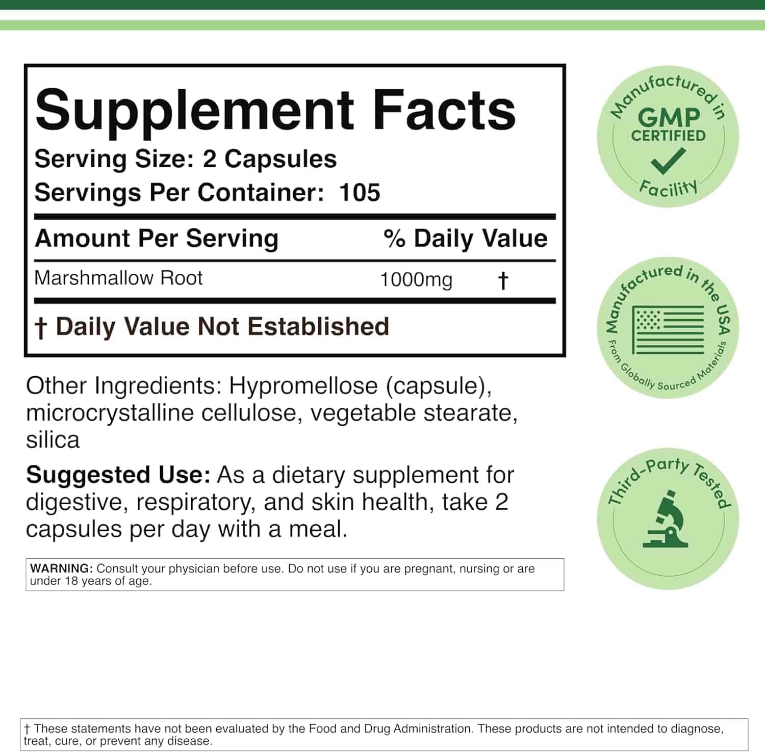 Double Wood Marshmallow Root 500mg, 210kap Double Wood Marshmallow Root 500mg, 210kap