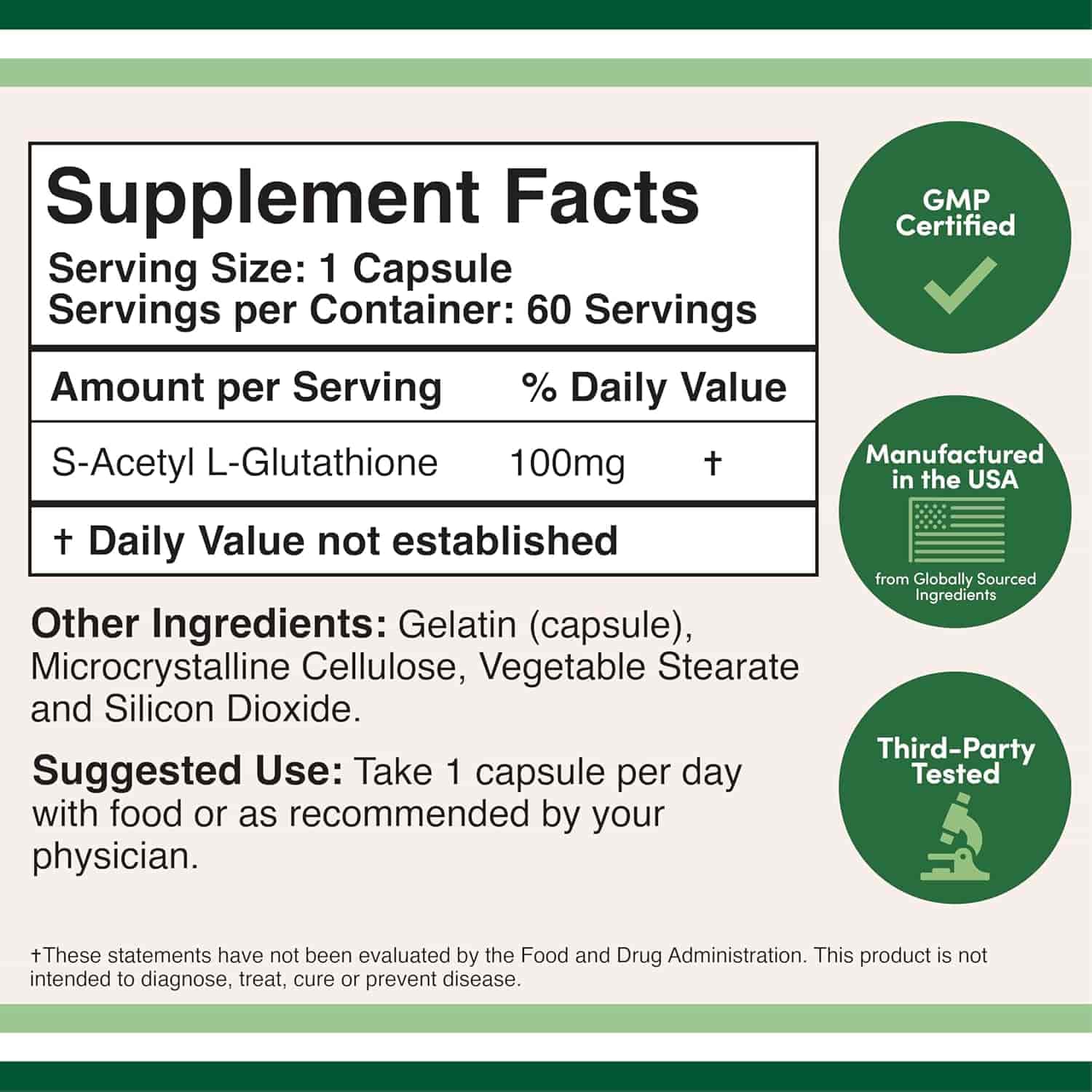 Double Wood S-Acetyl L-Glutathione 100mg, 60kap Double Wood S-Acetyl L-Glutathione 100mg, 60kap