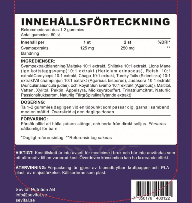 Sevital Focus Intuition Mushroom Gummies 60st Sevital Focus Intuition Mushroom Gummies 60st