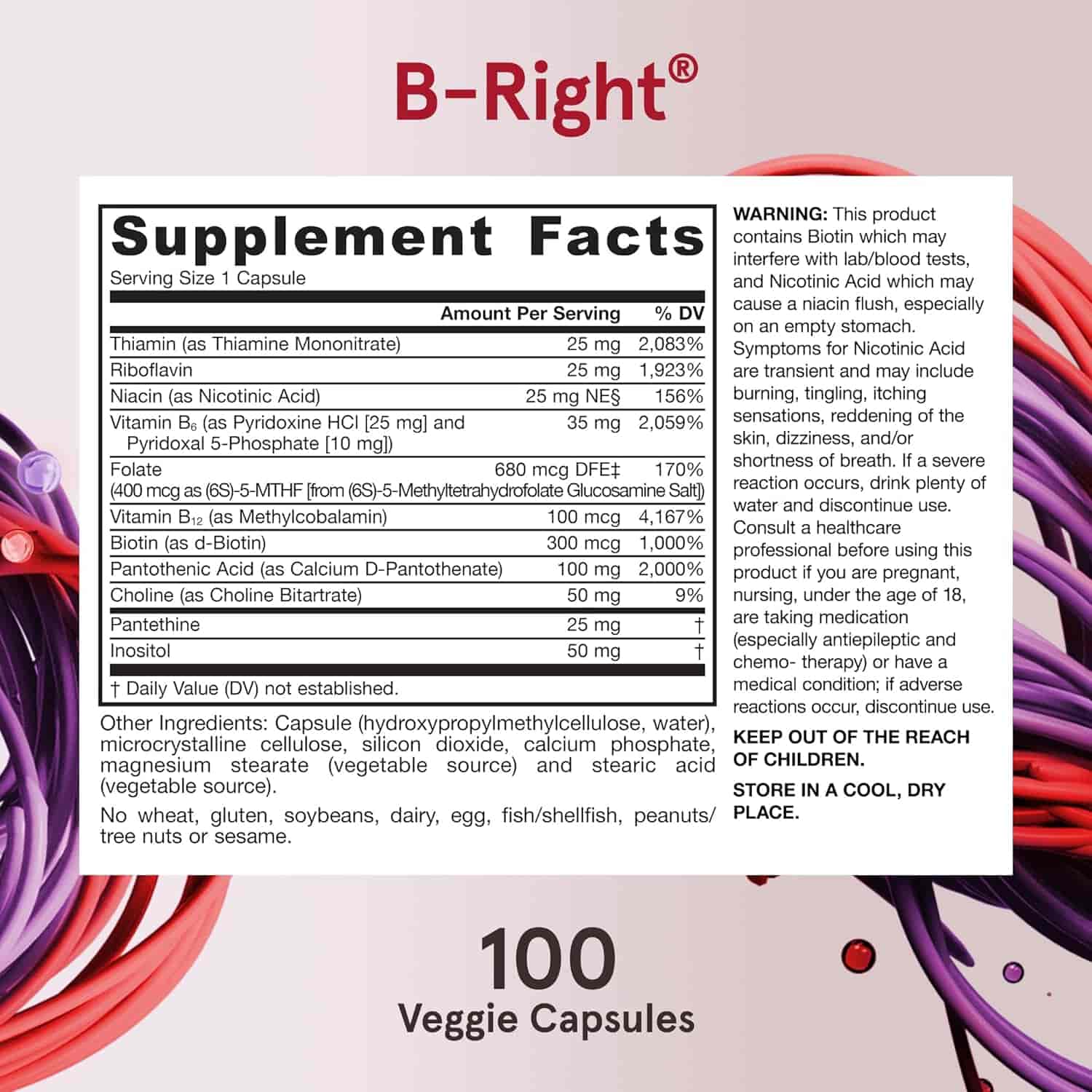 Jarrow Formulas B-Right Optimized B-Complex 100 kap Jarrow Formulas B-Right Optimized B-Complex 100 kap