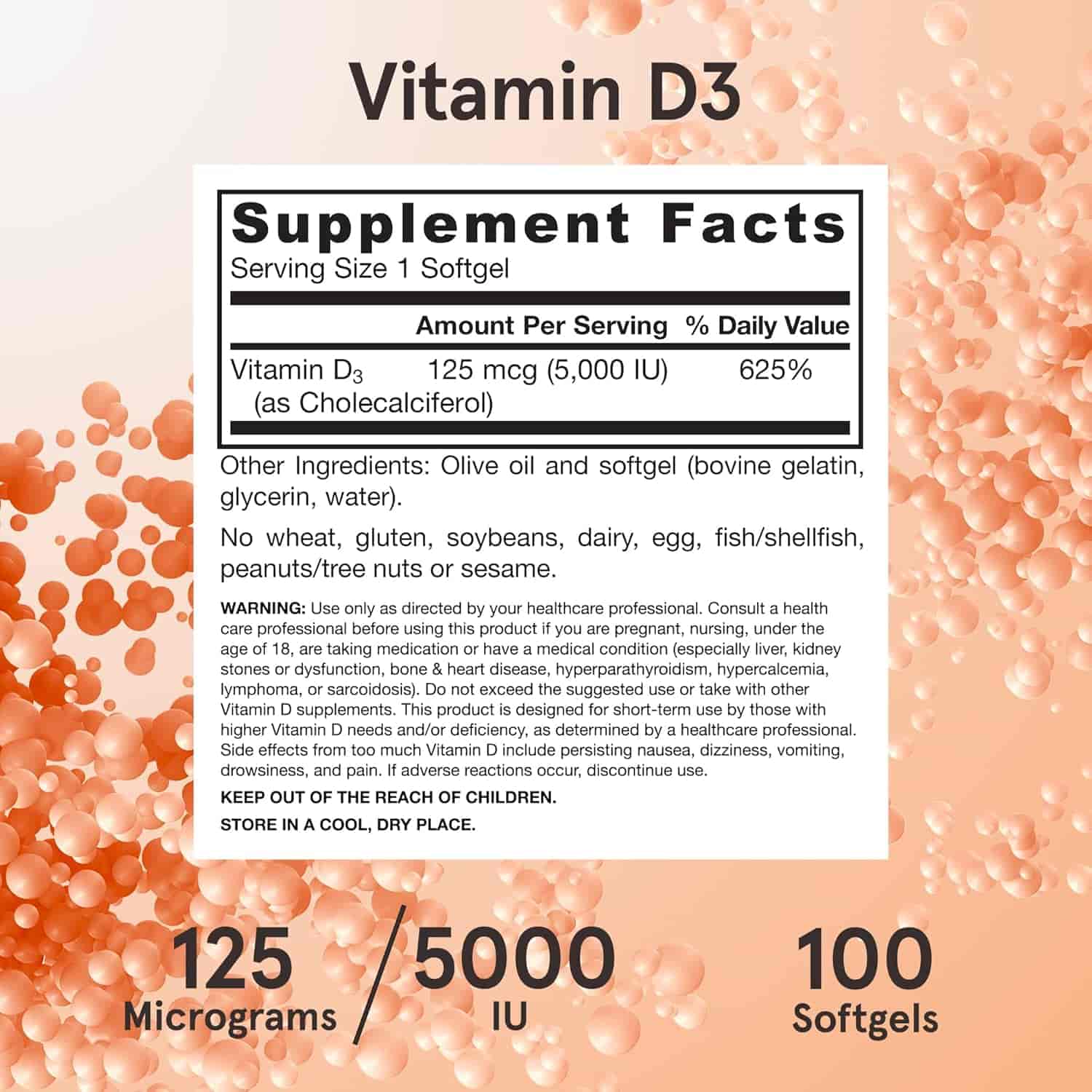 Jarrow Formulas D3-Vitamin 5000 IU 100 kap Jarrow Formulas D3-Vitamin 5000 IU 100 kap