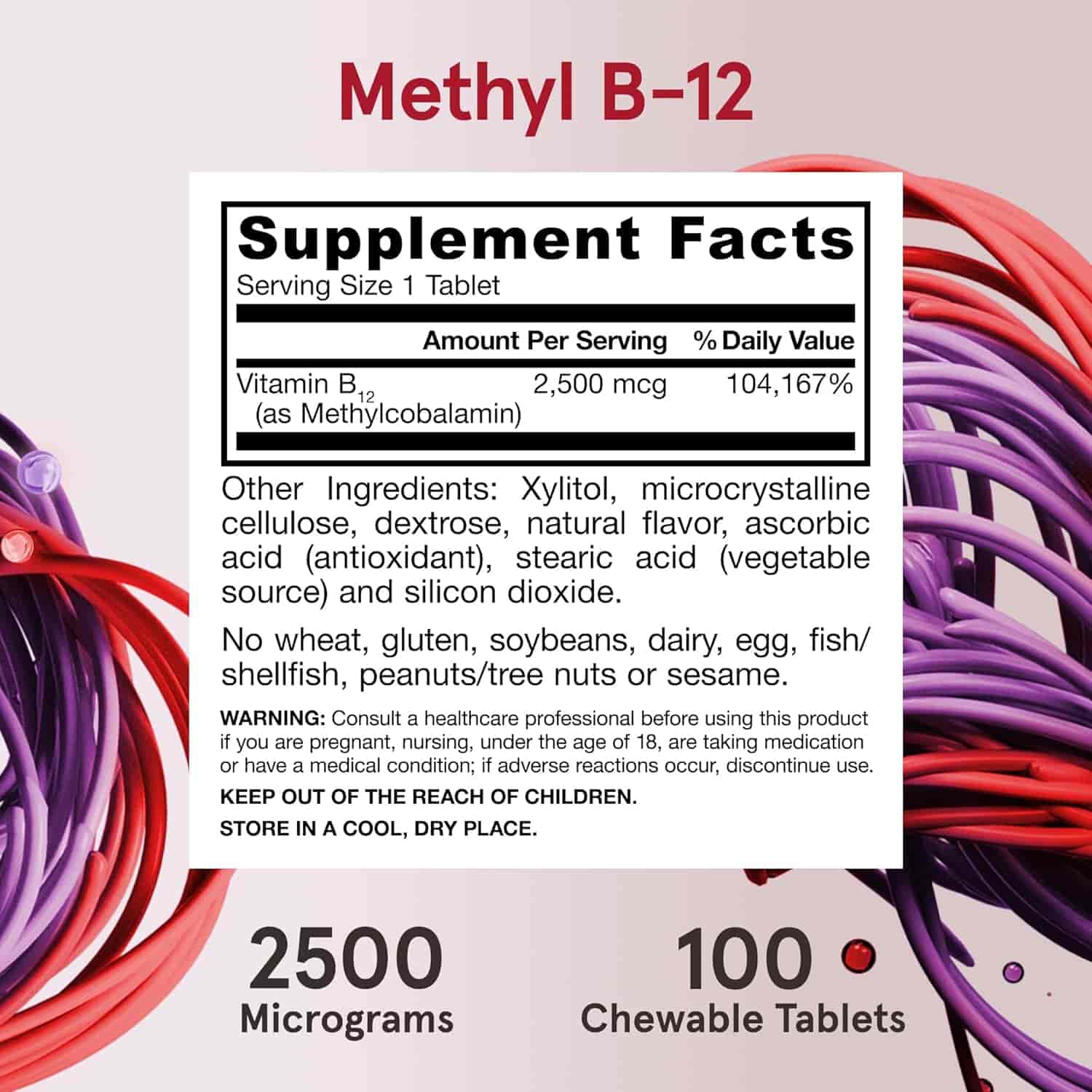 Jarrow Formulas Methyl B12 2500mcg 100 Chewable Tablets Jarrow Formulas Methyl B12 2500mcg 100 Chewable Tablets