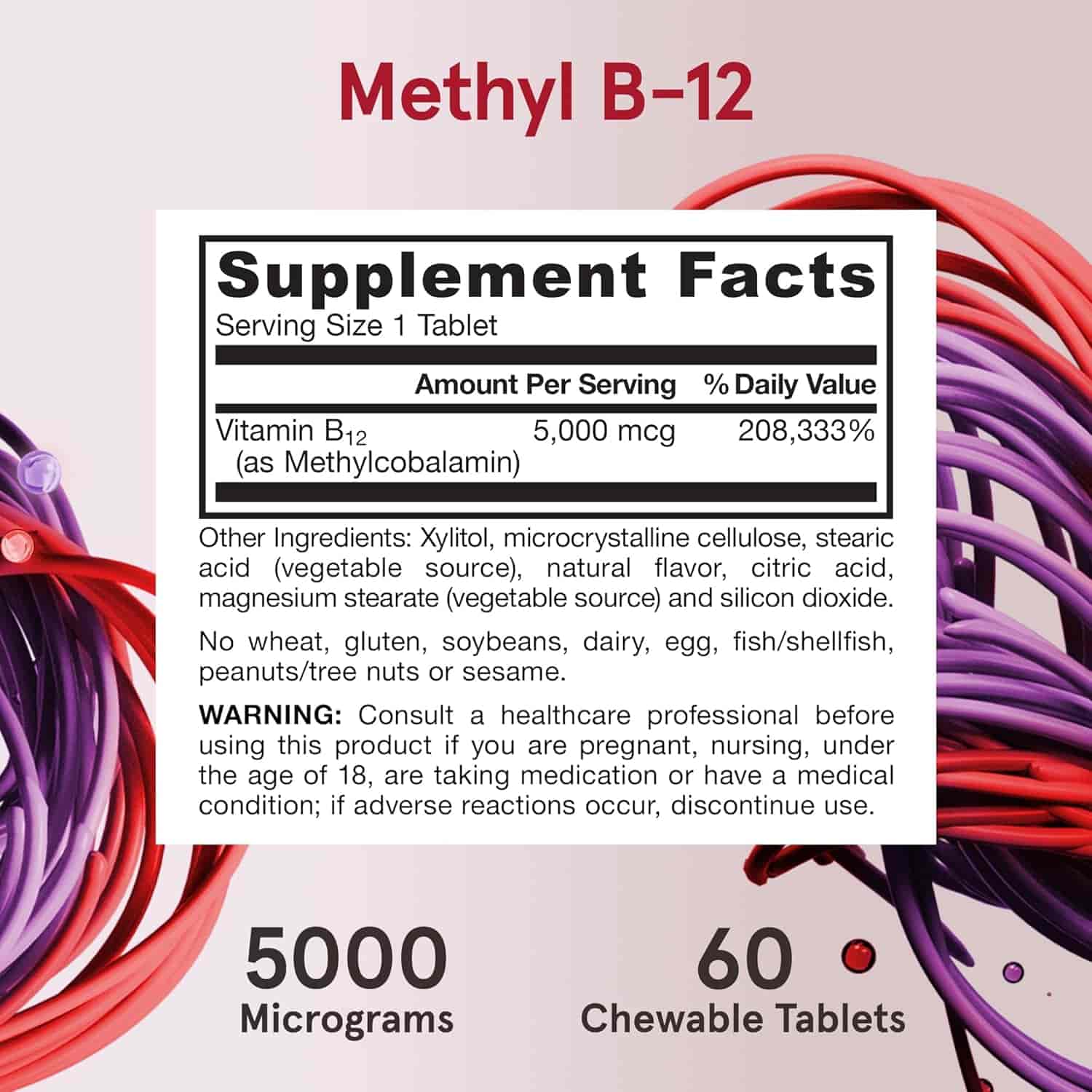 Jarrow Formulas Methyl B12 5000mcg 60 Chewable Tablets Jarrow Formulas Methyl B12 5000mcg 60 Chewable Tablets
