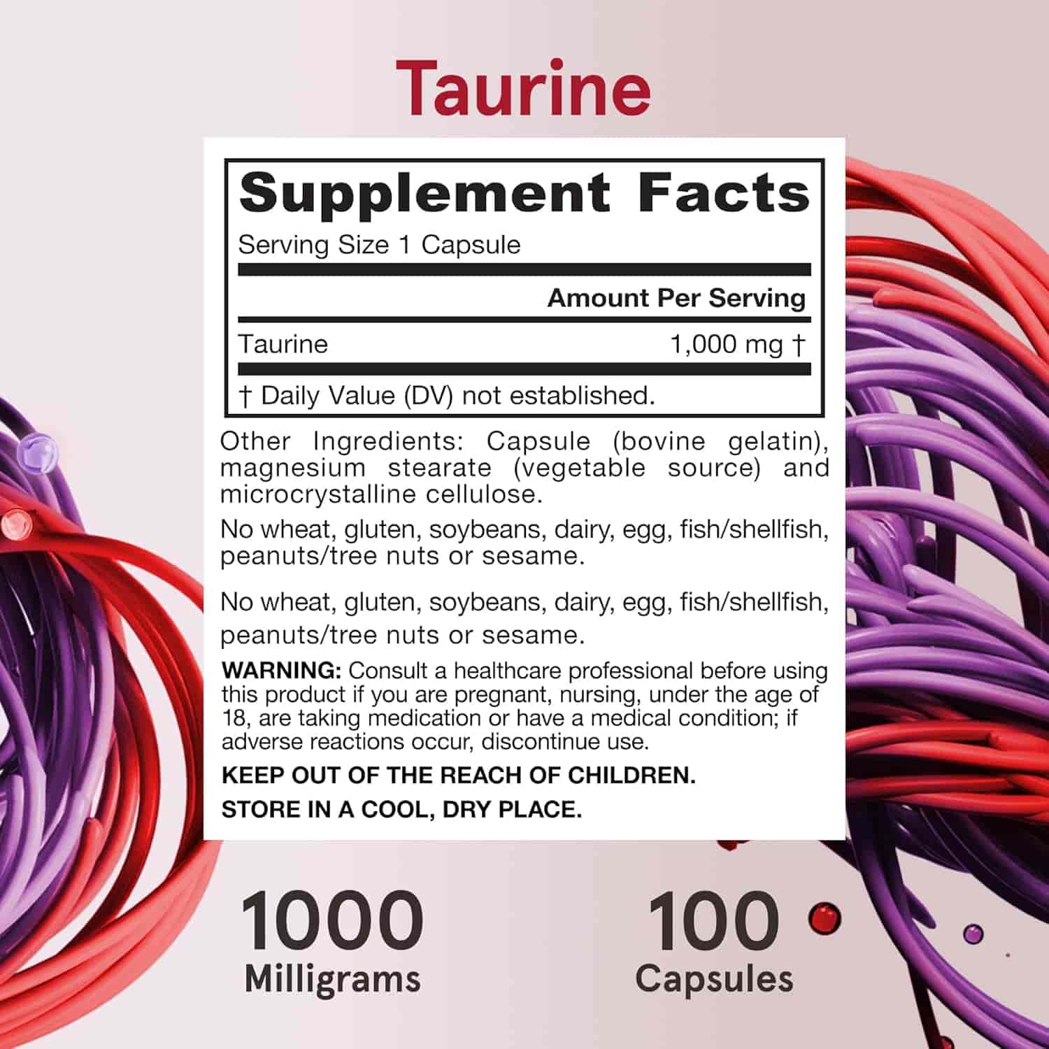 Jarrow Formulas Taurine 1000mg 100kap Jarrow Formulas Taurine 1000mg 100kap