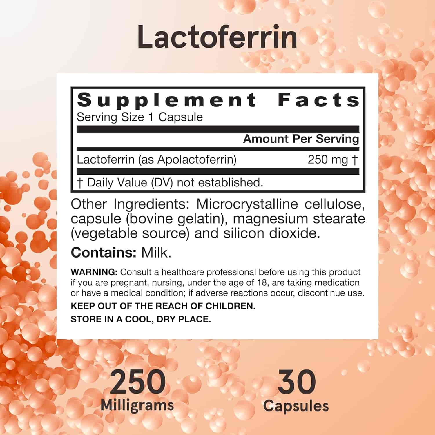 Jarrow Formulas Laktoferrin 250mg 30kap Jarrow Formulas Laktoferrin 250mg 30kap