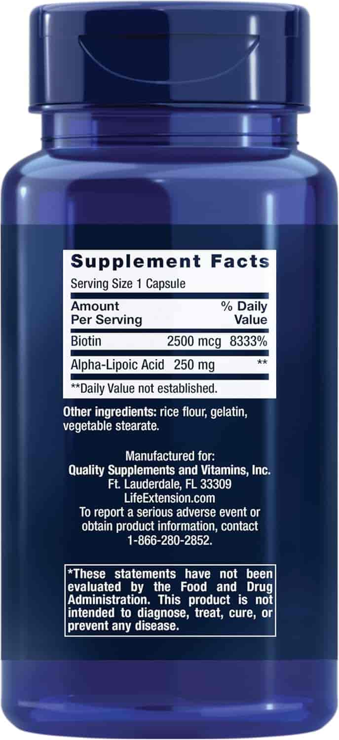Life Extension Alpha-Lipoic Acid with Biotin 250 mg 60 Kapslar Life Extension Alpha-Lipoic Acid with Biotin 250 mg 60 Kapslar