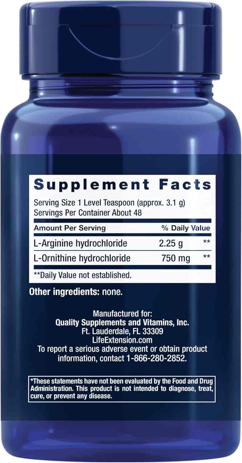 Life Extension Arginine Ornithine Powder 150 g Life Extension Arginine Ornithine Powder 150 g