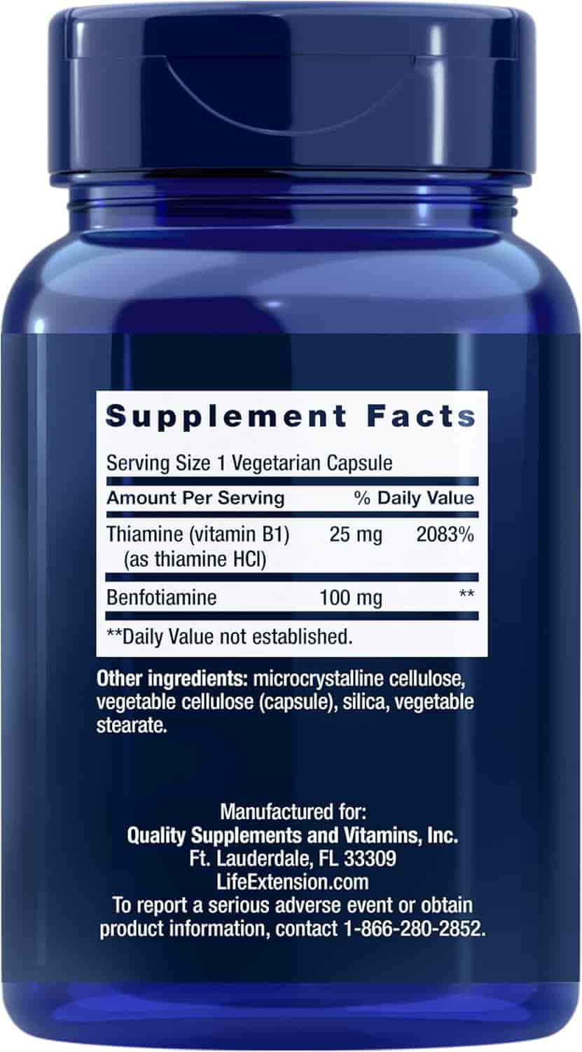Life Extension Benfotiamine 100mg 120kap Life Extension Benfotiamine 100mg 120kap