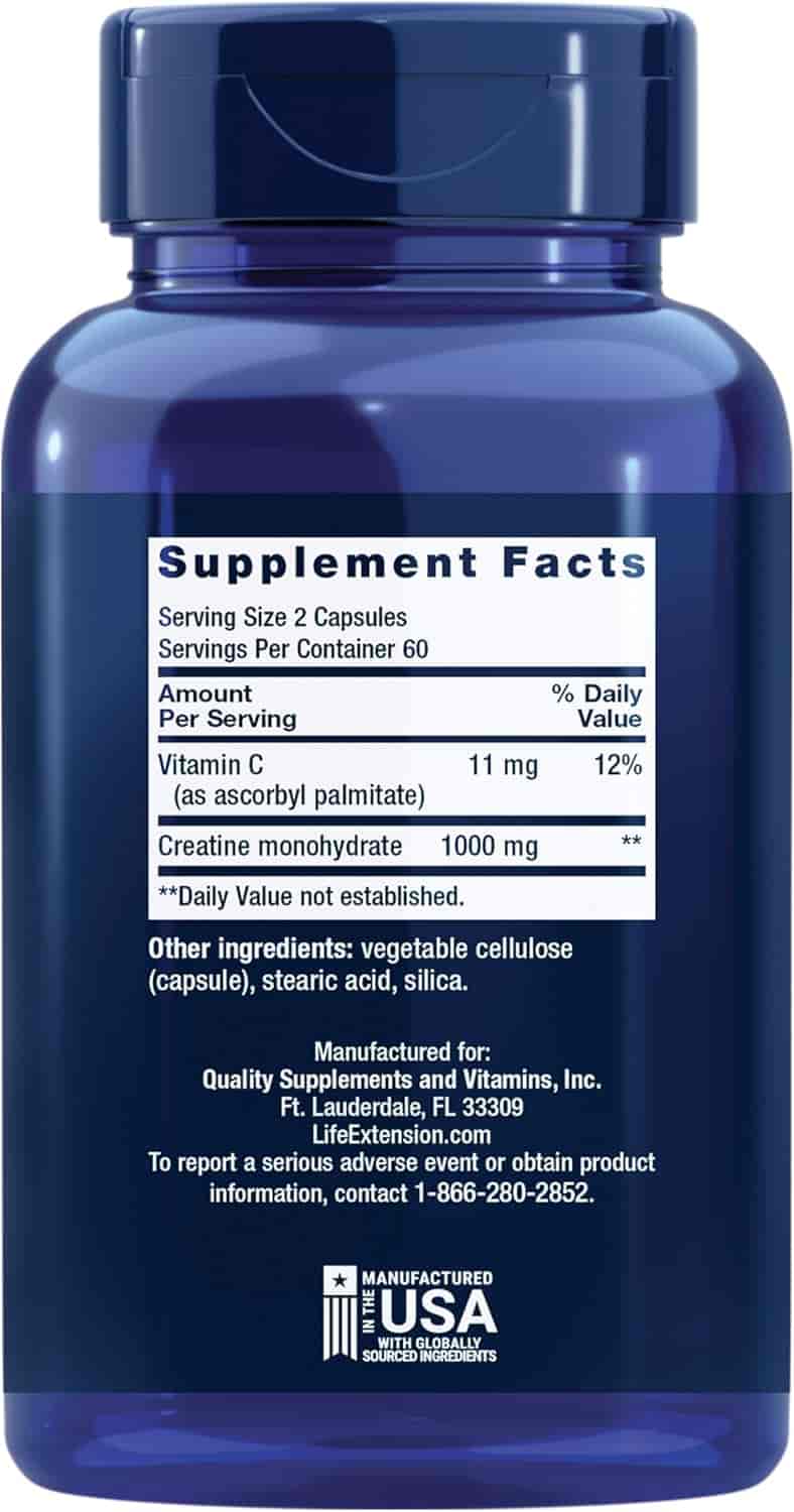 Life Extension Creatine Monohydrate 500 mg 120 Kapslar Life Extension Creatine Monohydrate 500 mg 120 Kapslar