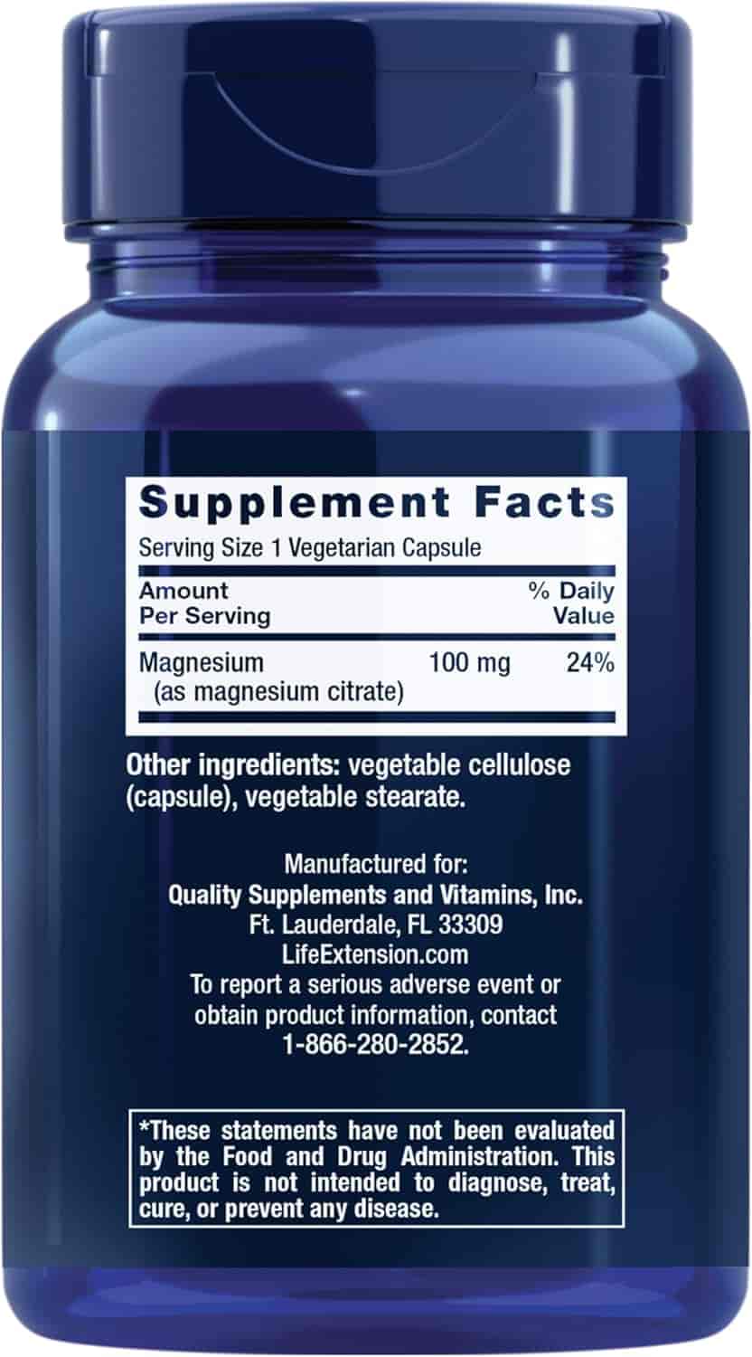 Life Extension Magnesium Citrate 100mg 100kap Life Extension Magnesium Citrate 100mg 100kap