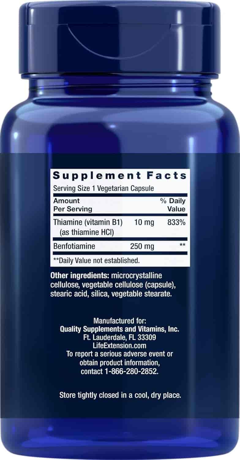 Life Extension Mega Benfotiamine 250 mg 120 Veg Kapslar Life Extension Mega Benfotiamine 250 mg 120 Veg Kapslar