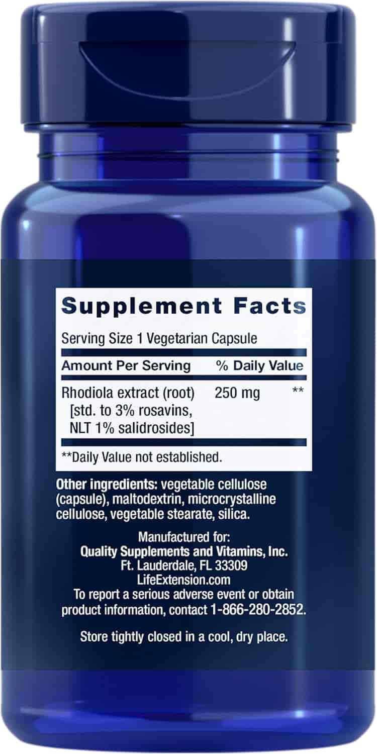 Life Extension Rhodiola Extract 250 mg 60 Kapslar Life Extension Rhodiola Extract 250 mg 60 Kapslar