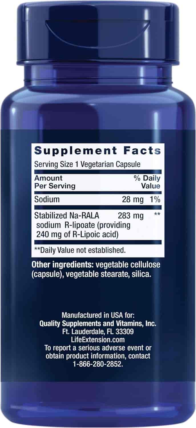 Life Extension Super R-Lipoic Acid 240mg Veg Kaps 60 Life Extension Super R-Lipoic Acid 240mg Veg Kaps 60